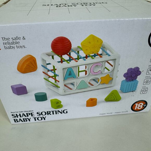 New In Box Colorful Shape Letter Sorting Montessori Baby Toy 18 Months + - Picture 4 of 4